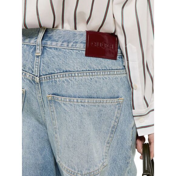 Gucci Women Cotton Denim Trousers - Picture 4 of 5